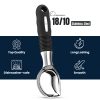 Soltam - Stainless Steel Ice Cream Scoop / Black Silicone Handle