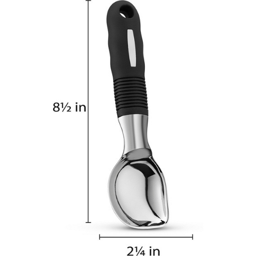 Soltam - Stainless Steel Ice Cream Scoop / Black Silicone Handle