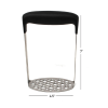 Soltam - SS Wide potato masher / Black Silicone Handle