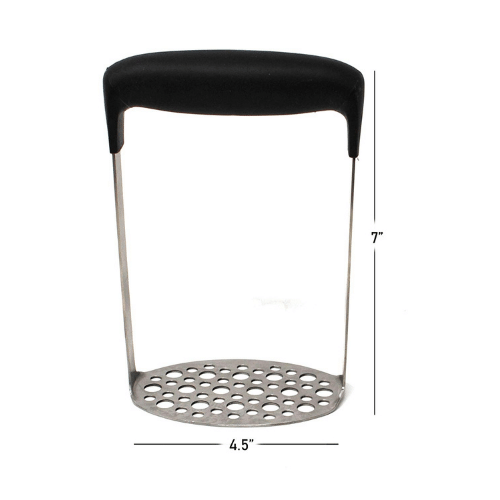 Soltam - SS Wide potato masher / Black Silicone Handle