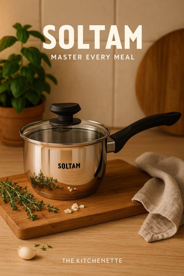 Soltam Alon - 1.8L Stainless Steel Saucepan / Black Silicone handle