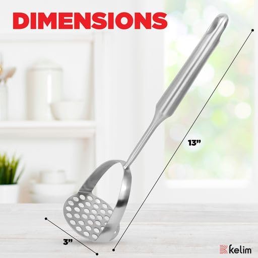Kelim Potato Masher 5 The Ultimate Potato Masher - Stainless Steel - Sturdy - Long Lasting