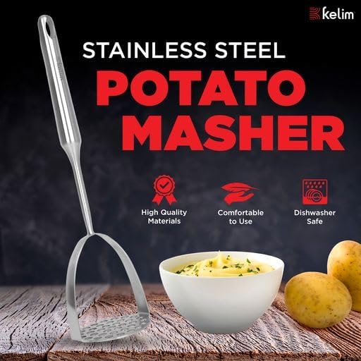 Kelim Potato masher 3 The Ultimate Potato Masher - Stainless Steel - Sturdy - Long Lasting