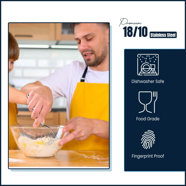 Utensil002 (6) The Ultimate Potato Masher - Stainless Steel - Sturdy - Long Lasting