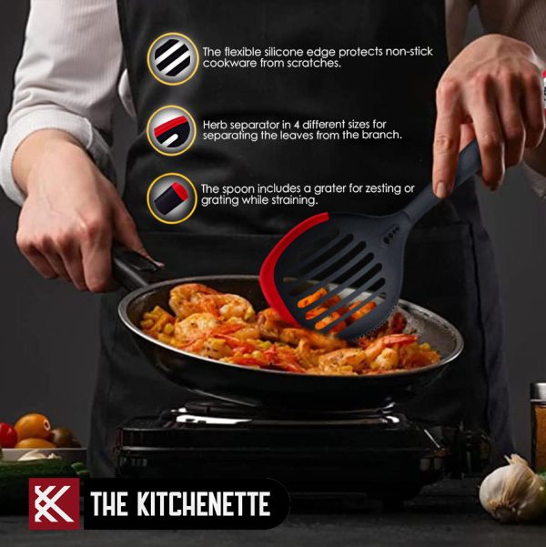 611iw89hOJL._AC_SL1080_ Versatile Silicone Sieve Spoon: Effortless Draining and Elegant Serving